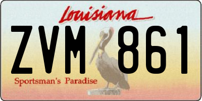 LA license plate ZVM861