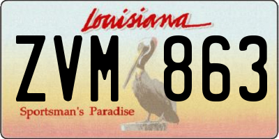 LA license plate ZVM863