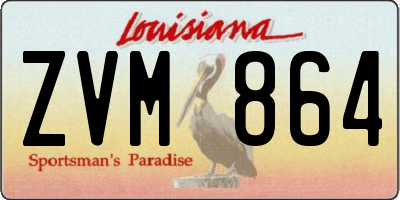 LA license plate ZVM864