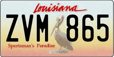 LA license plate ZVM865