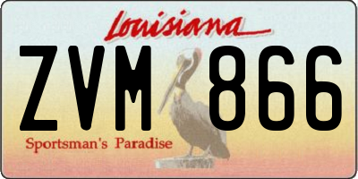 LA license plate ZVM866