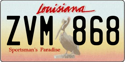 LA license plate ZVM868