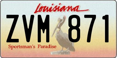 LA license plate ZVM871