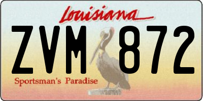 LA license plate ZVM872