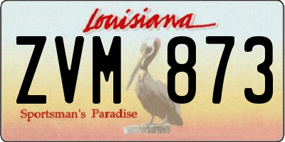 LA license plate ZVM873