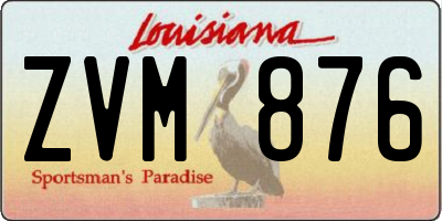 LA license plate ZVM876