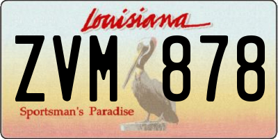 LA license plate ZVM878