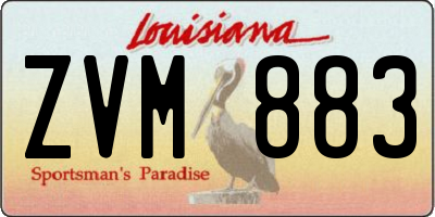 LA license plate ZVM883