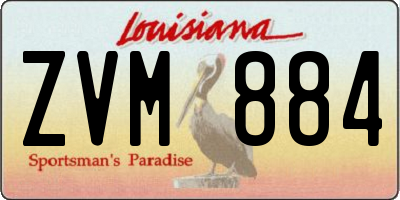 LA license plate ZVM884
