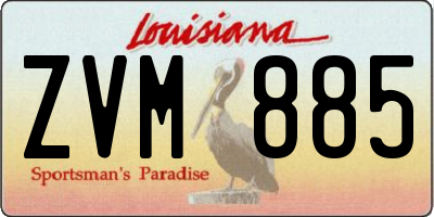 LA license plate ZVM885
