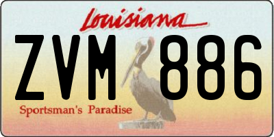 LA license plate ZVM886