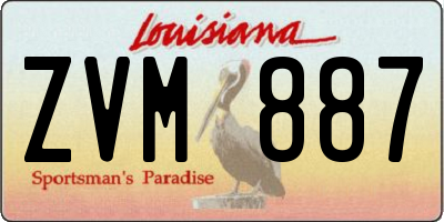 LA license plate ZVM887