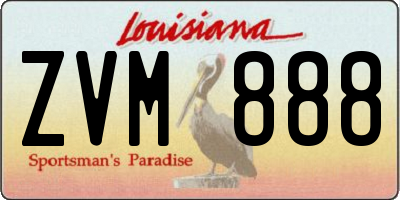 LA license plate ZVM888