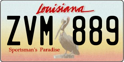LA license plate ZVM889