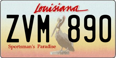 LA license plate ZVM890