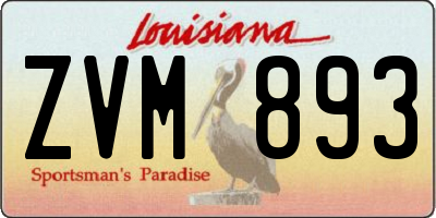 LA license plate ZVM893