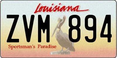 LA license plate ZVM894