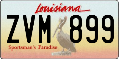 LA license plate ZVM899