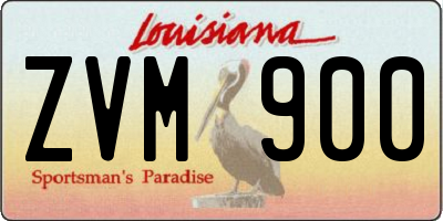 LA license plate ZVM900