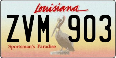 LA license plate ZVM903