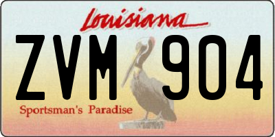 LA license plate ZVM904