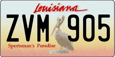 LA license plate ZVM905