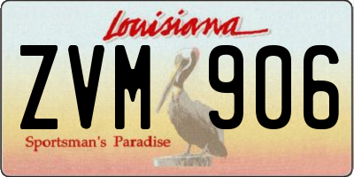 LA license plate ZVM906