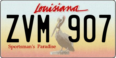 LA license plate ZVM907