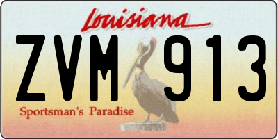 LA license plate ZVM913