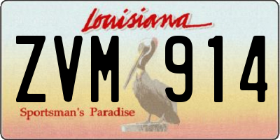 LA license plate ZVM914