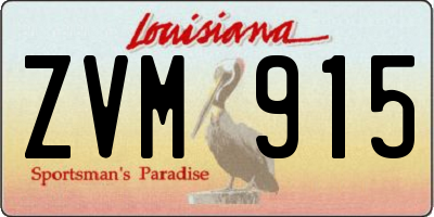 LA license plate ZVM915