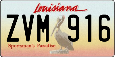 LA license plate ZVM916