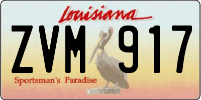 LA license plate ZVM917