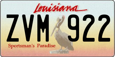 LA license plate ZVM922
