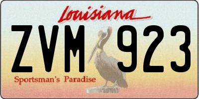 LA license plate ZVM923