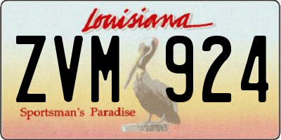 LA license plate ZVM924