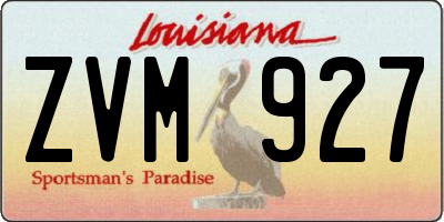 LA license plate ZVM927