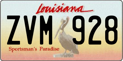 LA license plate ZVM928