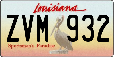 LA license plate ZVM932