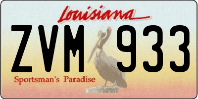 LA license plate ZVM933