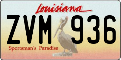 LA license plate ZVM936