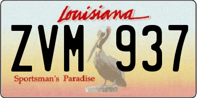 LA license plate ZVM937