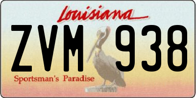 LA license plate ZVM938