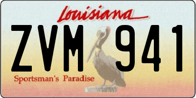 LA license plate ZVM941