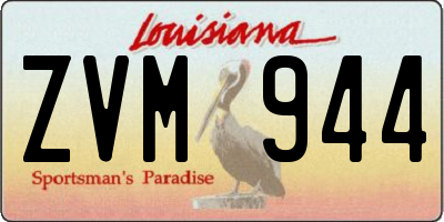 LA license plate ZVM944