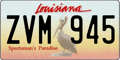 LA license plate ZVM945