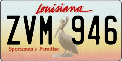 LA license plate ZVM946