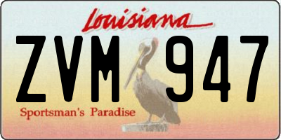 LA license plate ZVM947