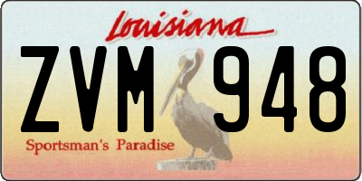 LA license plate ZVM948