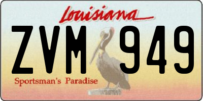 LA license plate ZVM949